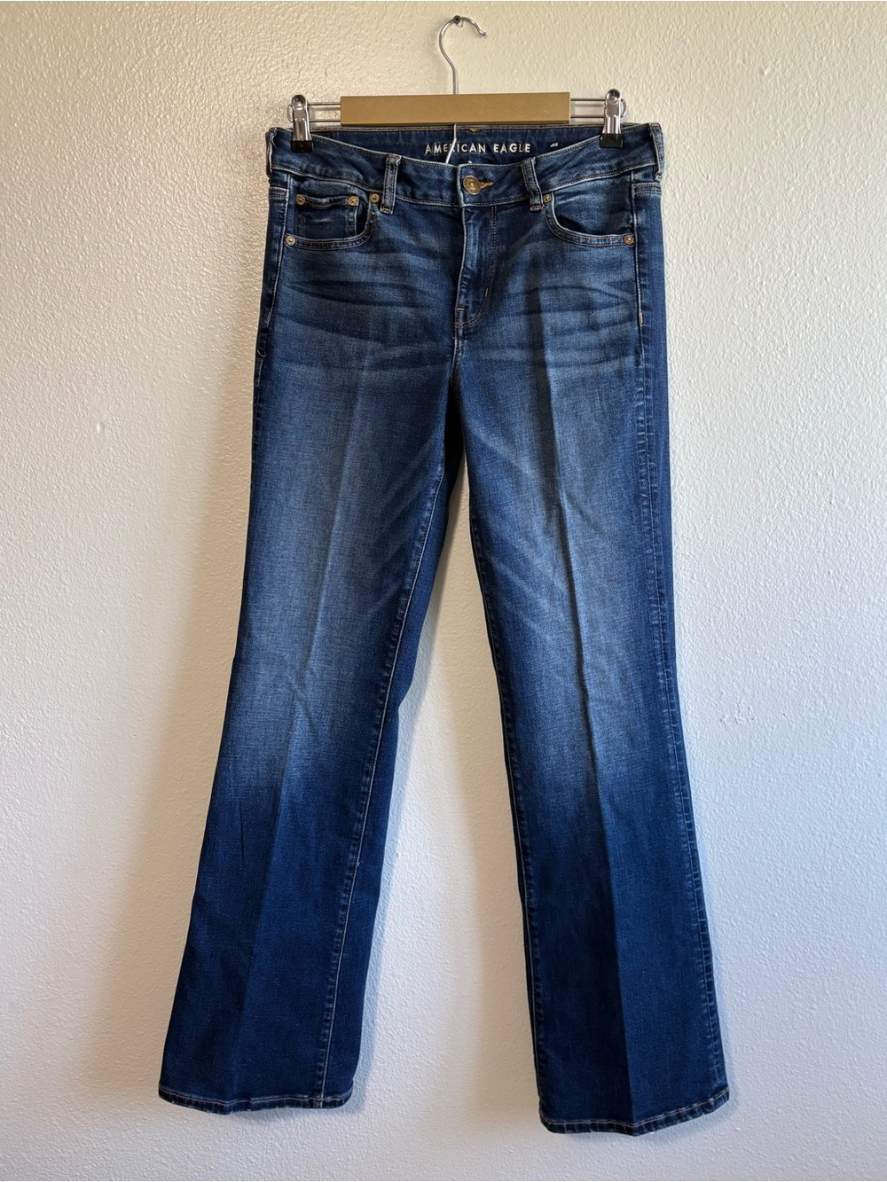 American Eagle Size 8 Long Favorite Boyfriend Jeans Dark Wash Preppy Denim